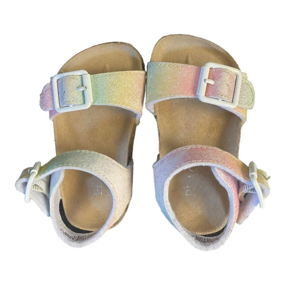 The Childrens Place Girls Sandals Size 5 Glitter Buckle Closure Summer Shoes - Picture 3 of 10